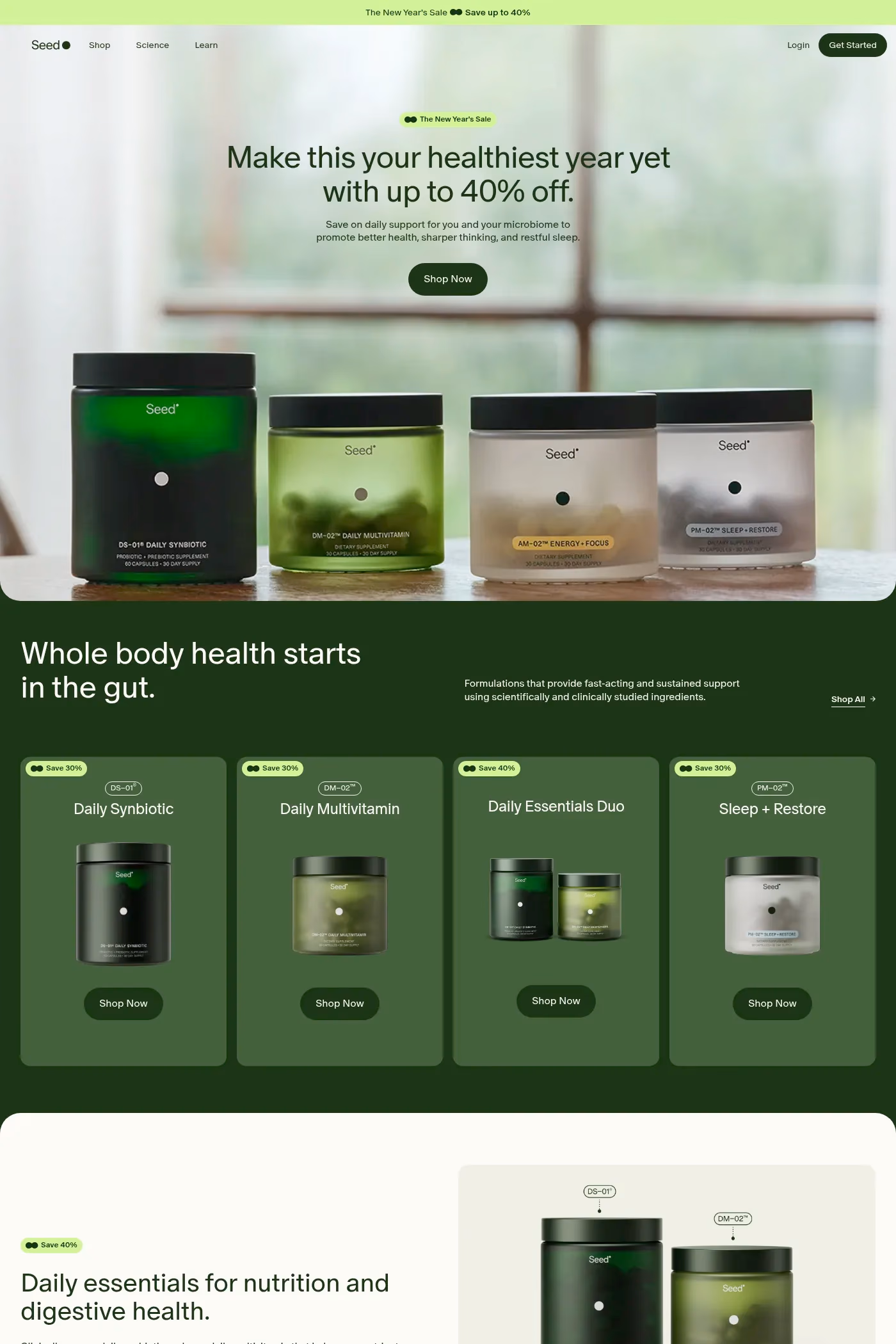 Seed website screenshot