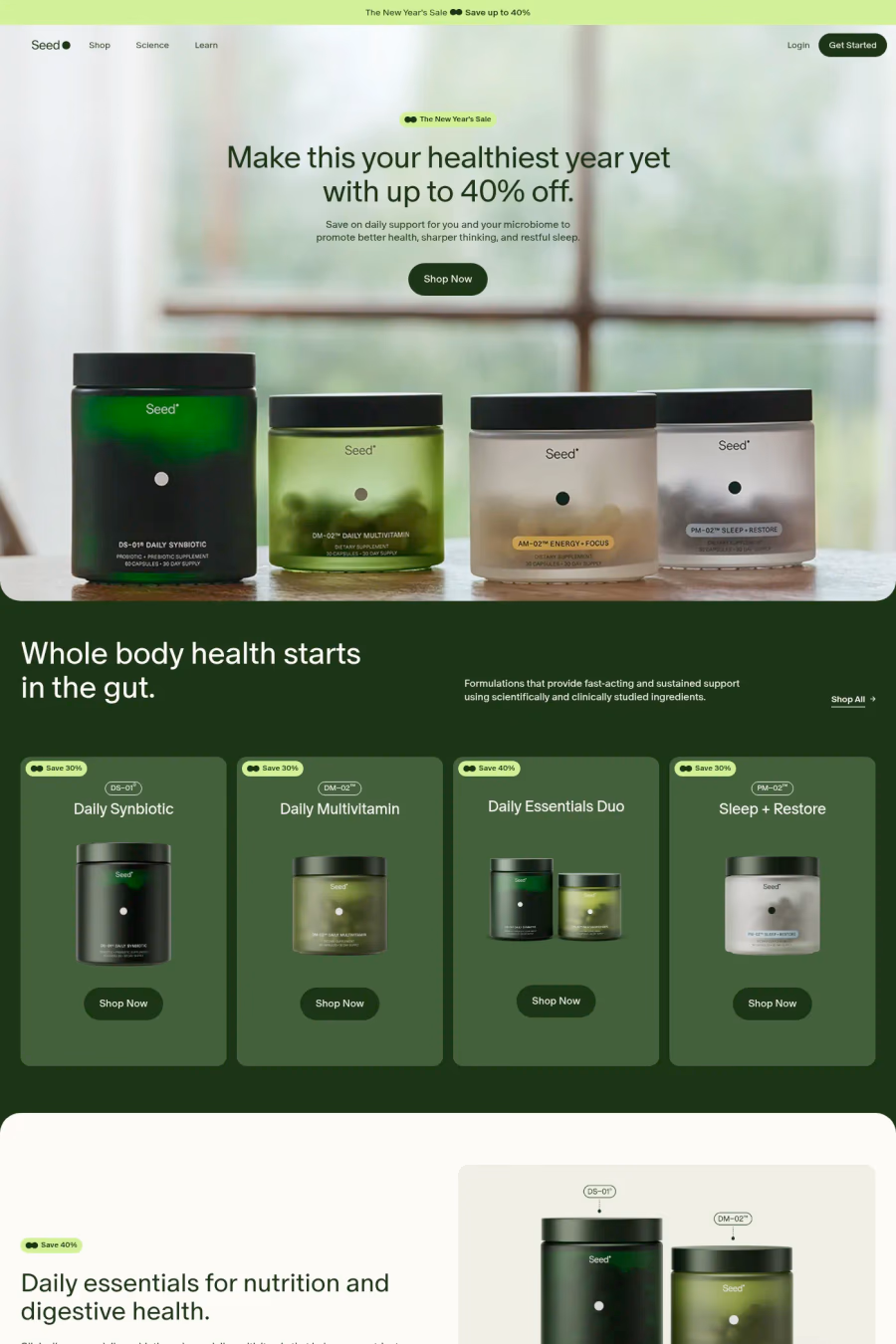 Seed website screenshot