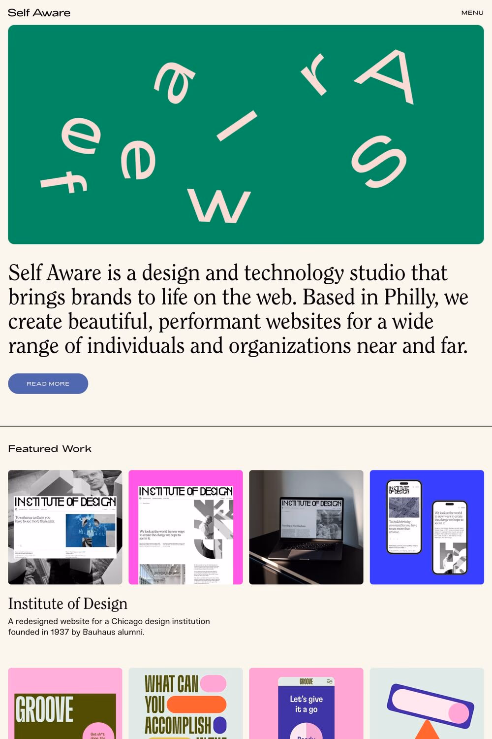 Self Aware website screenshot