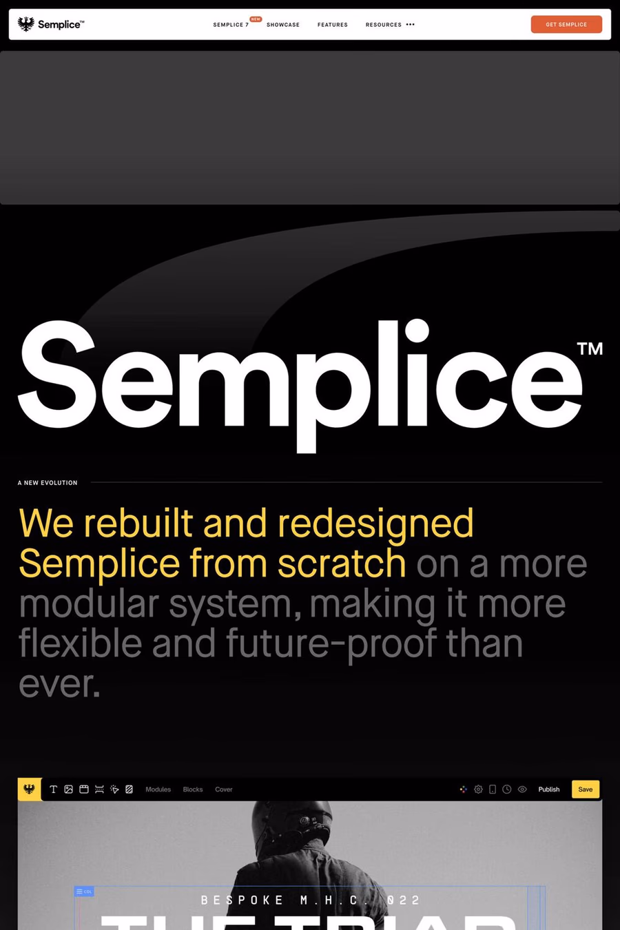 Semplice V7 website screenshot