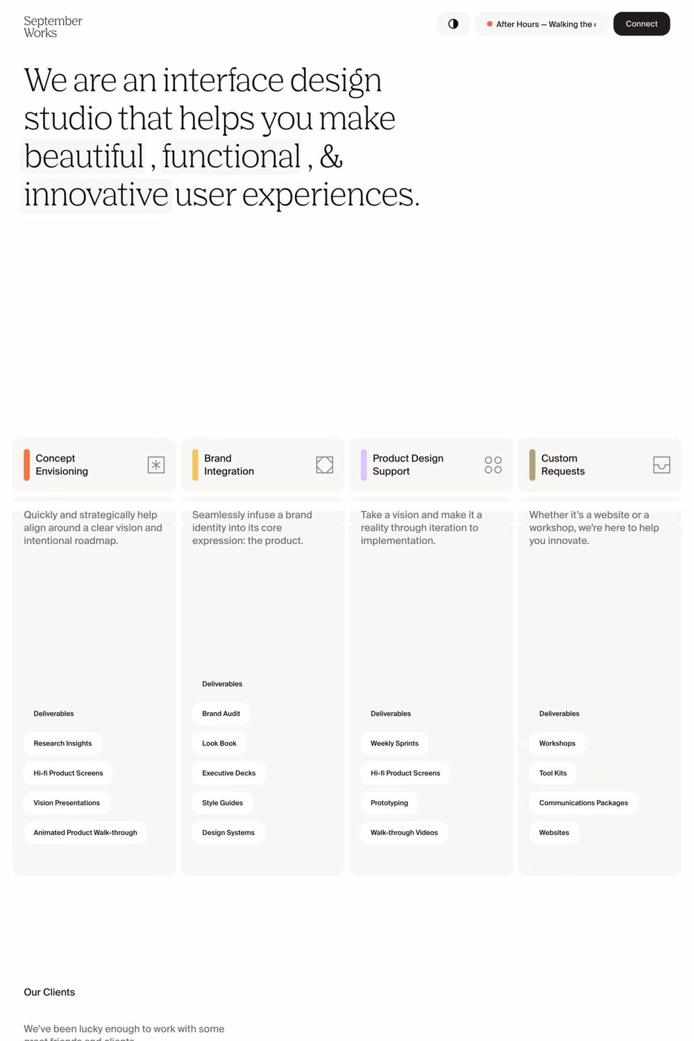 September Works website screenshot