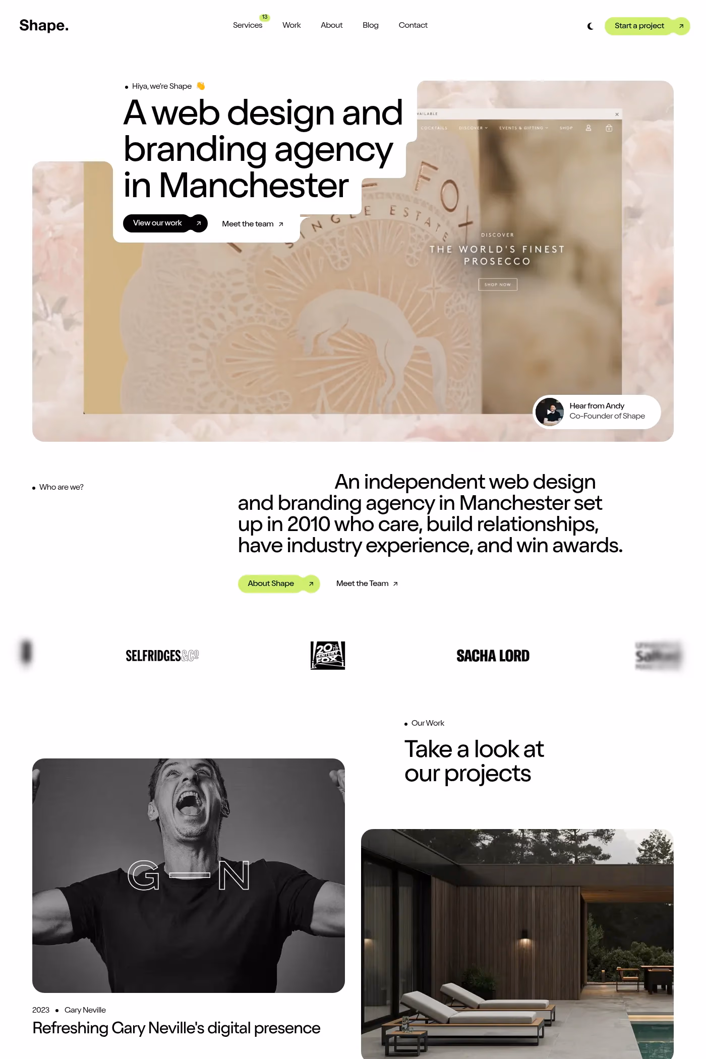 Shape website screenshot