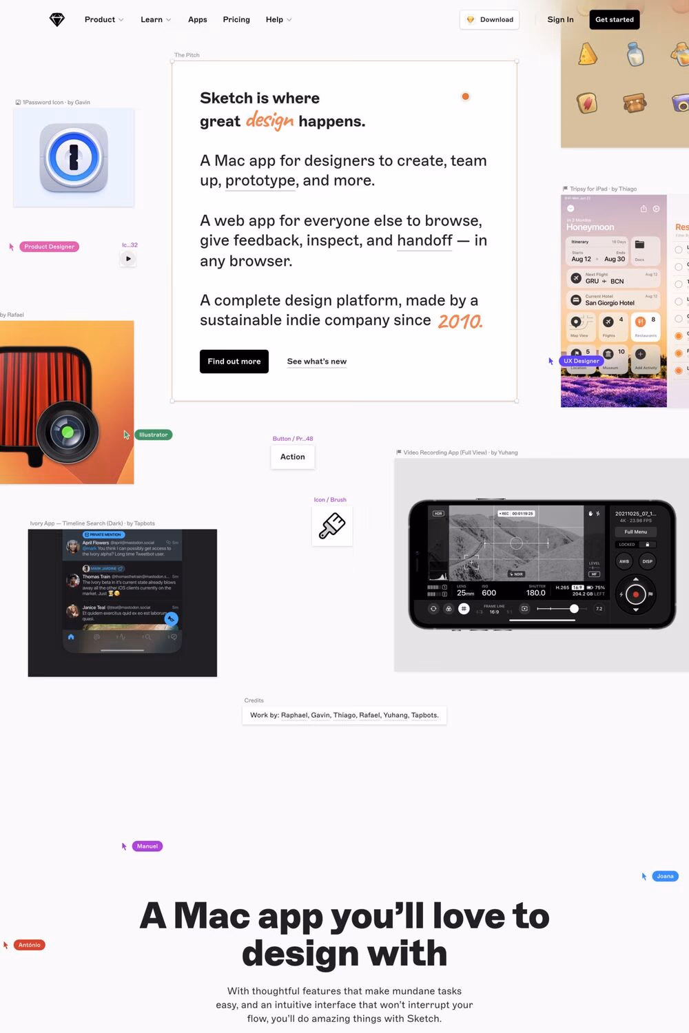 Sketch website screenshot