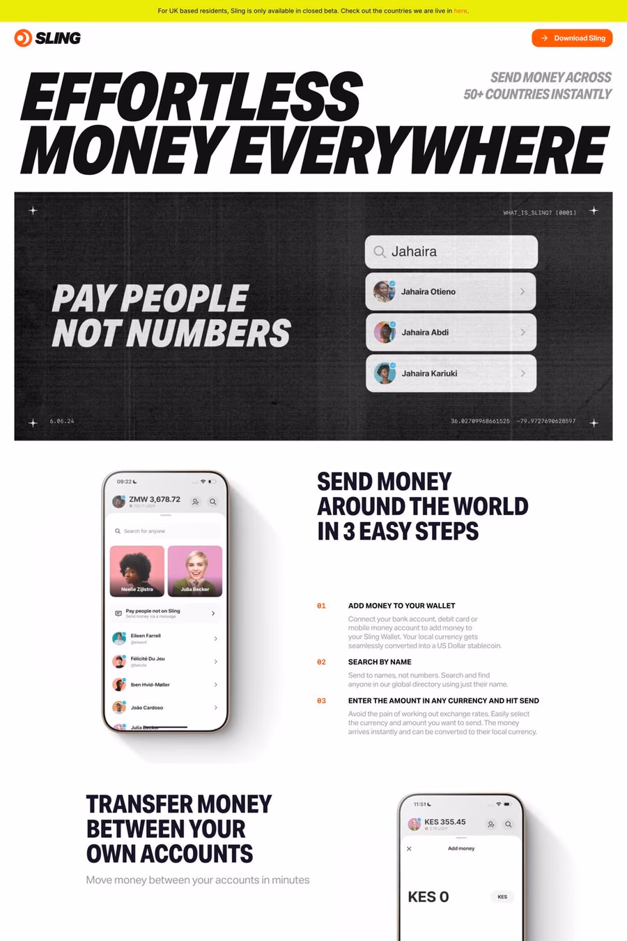 Sling website screenshot