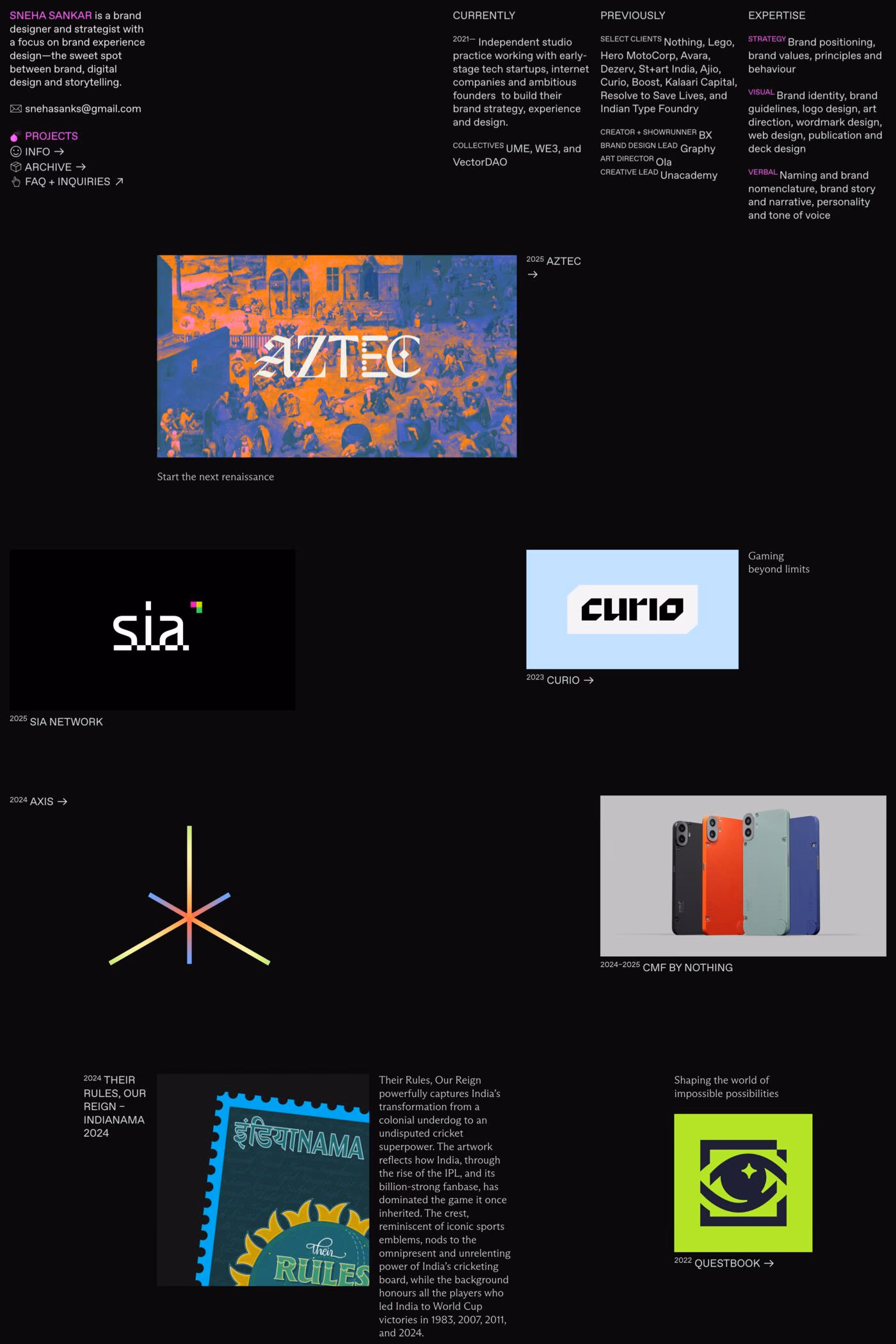 Sneha Sankar website screenshot