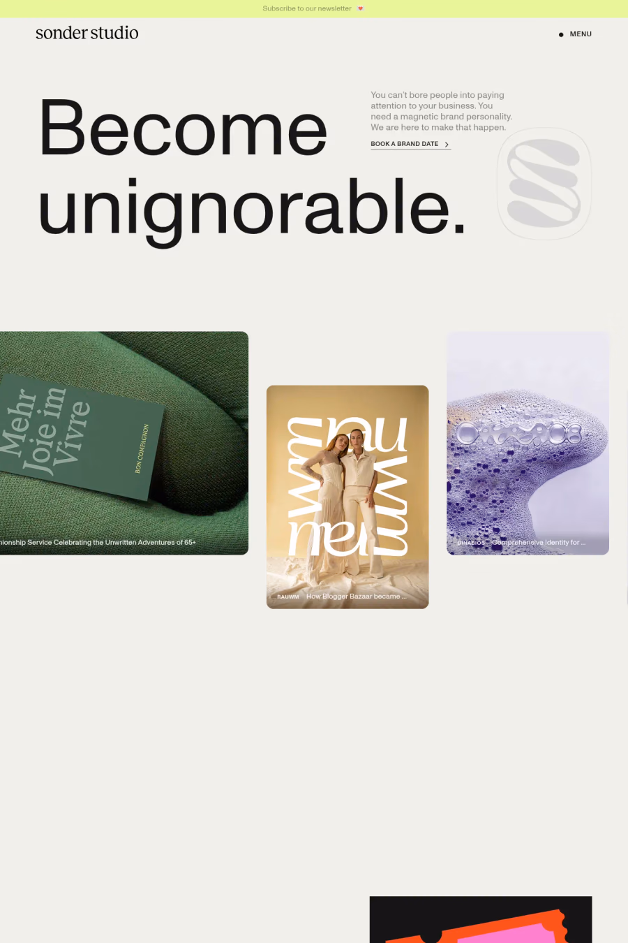 Sonder Studio website screenshot