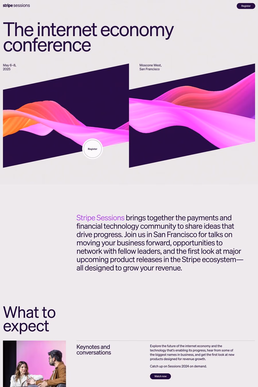 Stripe Sessions website screenshot