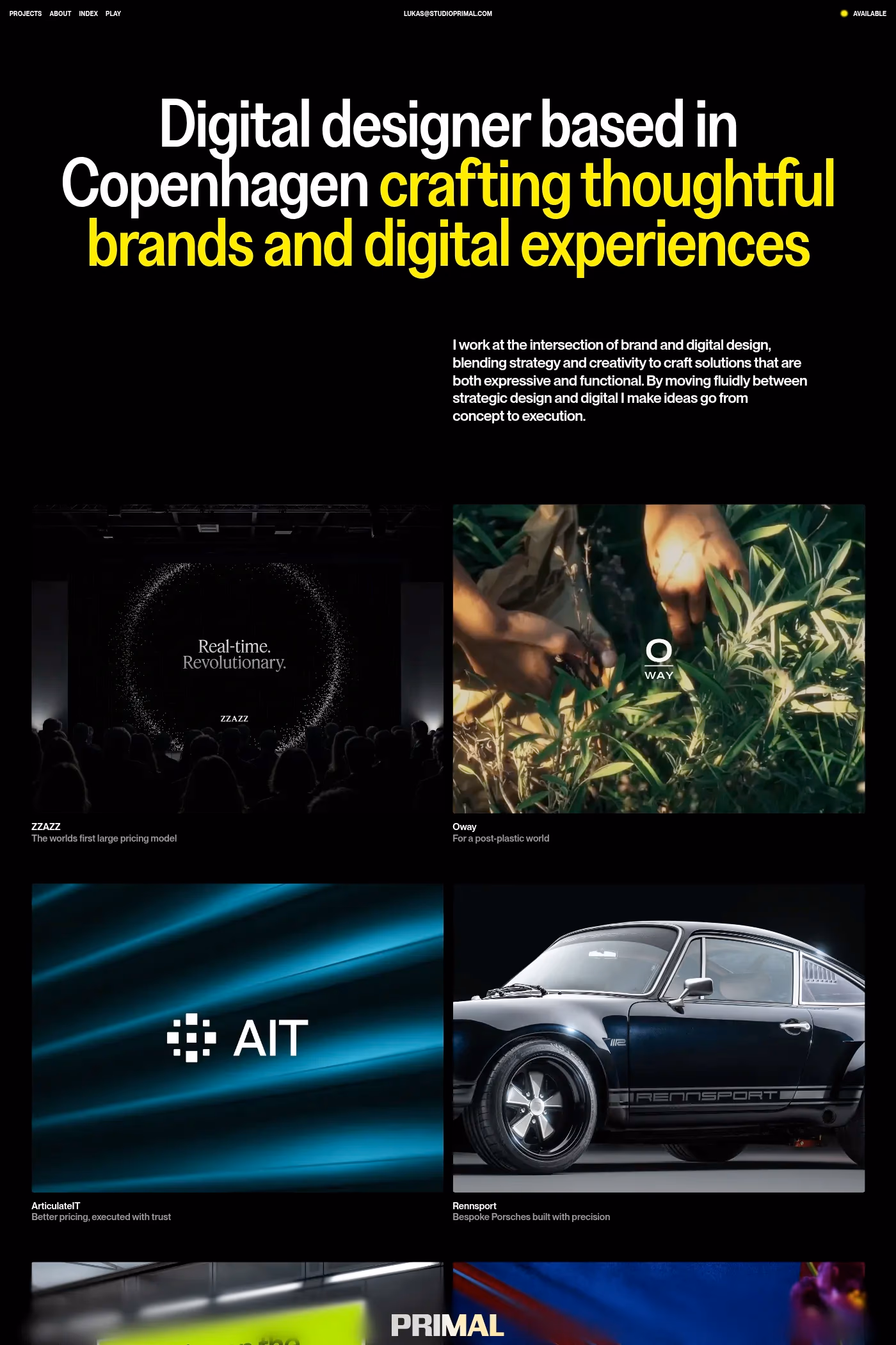 Studio Primal website screenshot