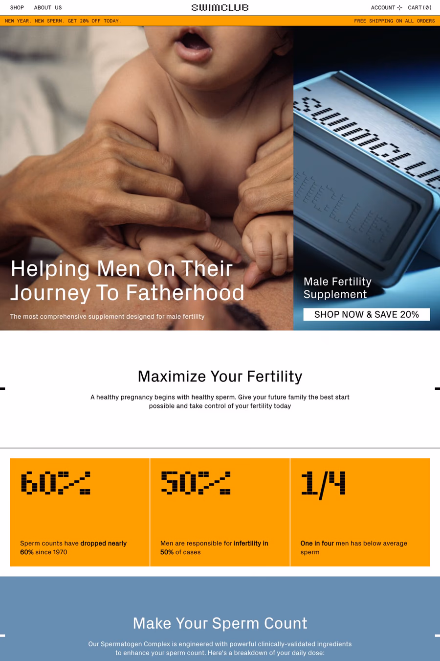 Swim Club website screenshot