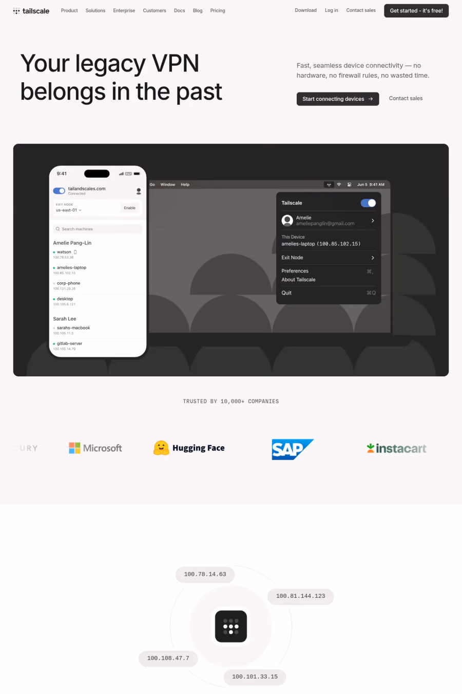 Tailscale website screenshot