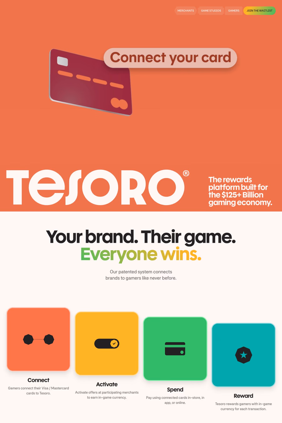 Tesoro website screenshot