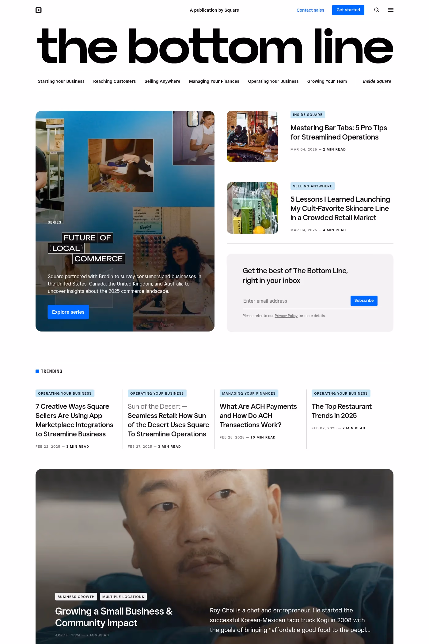 The Bottom Line website screenshot