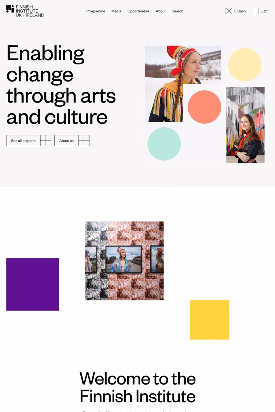 The Finnish Institute in the UK and Ireland website screenshot