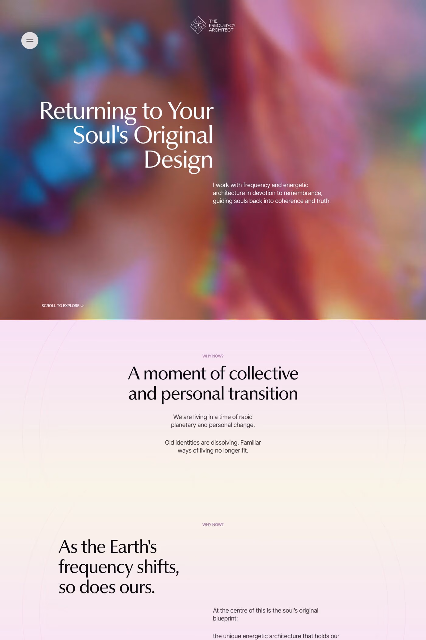 The Frequency Architect website screenshot