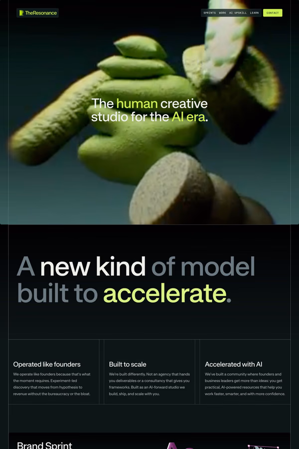 The Resonance Studio website screenshot