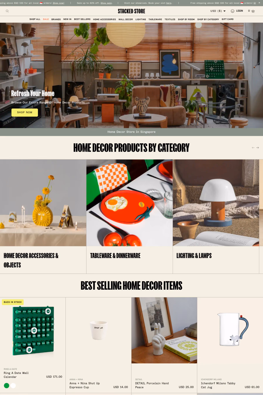 The Stacked Store website screenshot