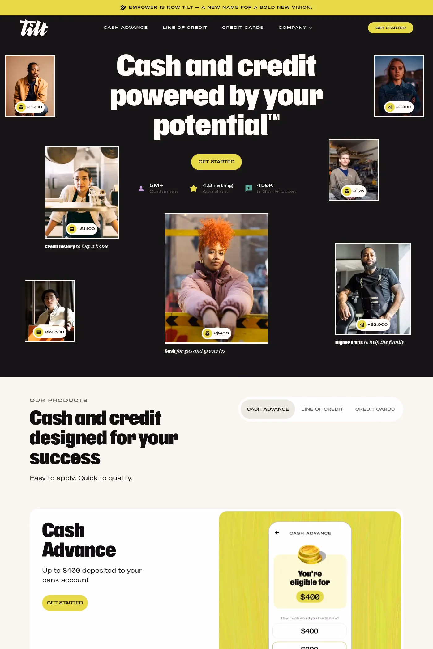 Tilt website screenshot