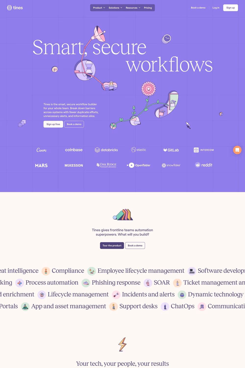 Tines website screenshot