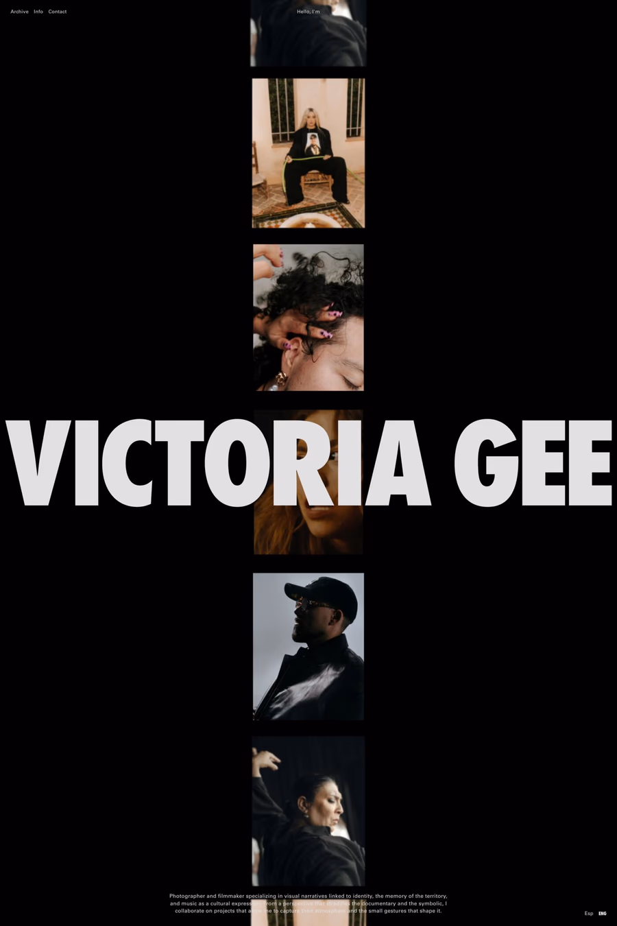 Victoria Gee website screenshot