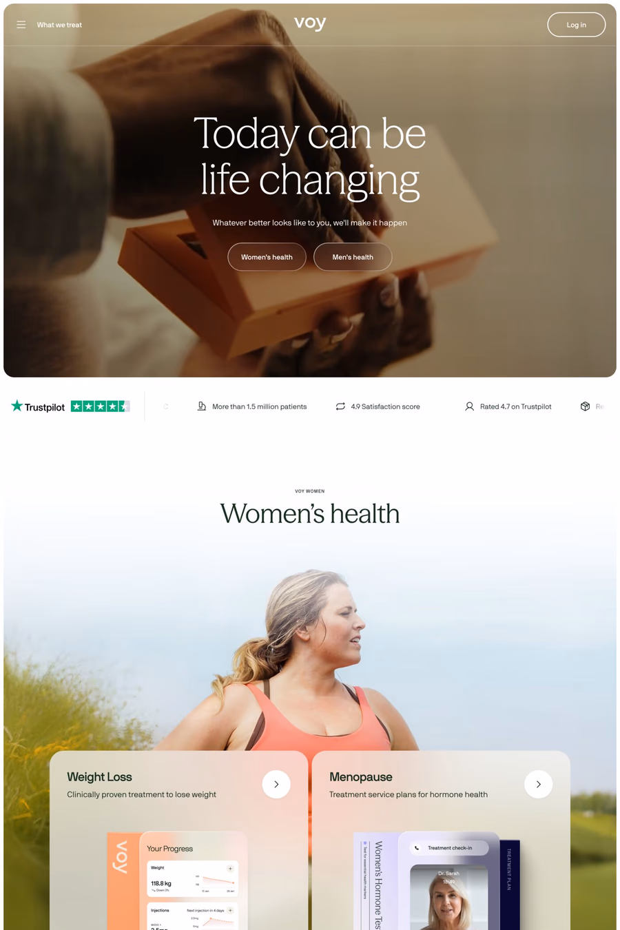 Voy website screenshot