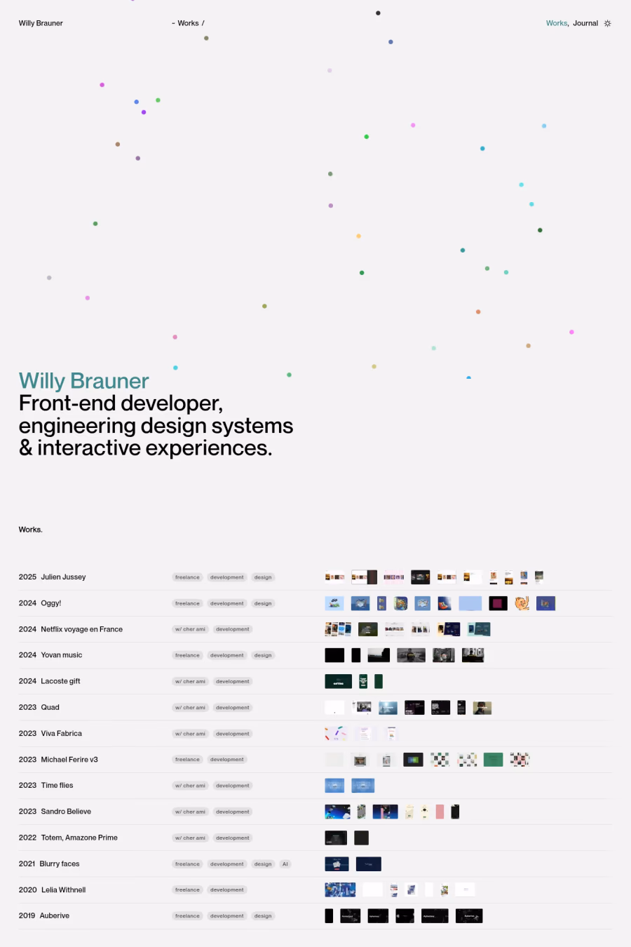 Willy Brauner website screenshot