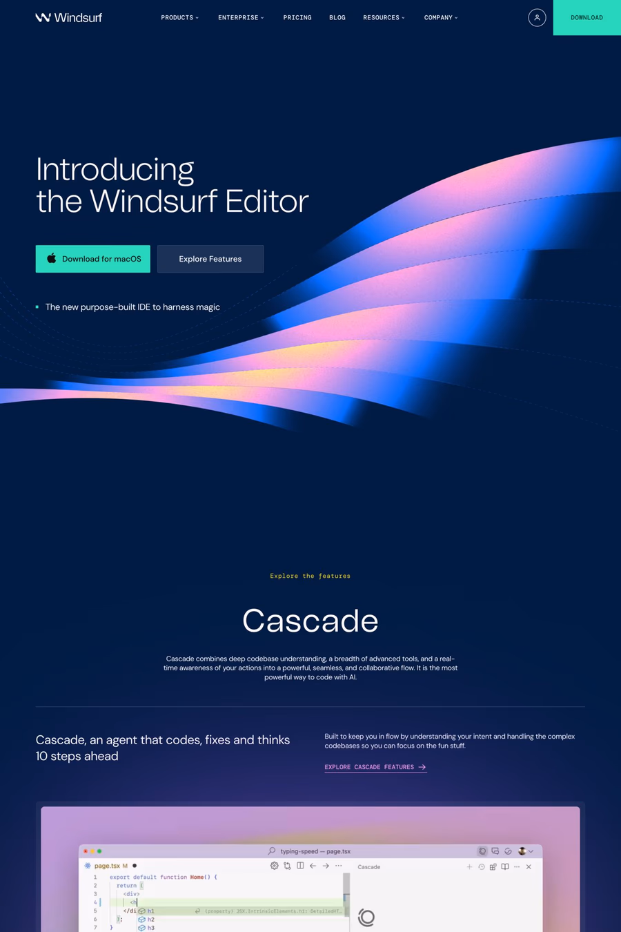 Windsurf website screenshot