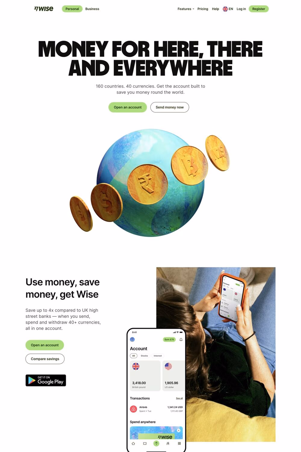 Wise website screenshot