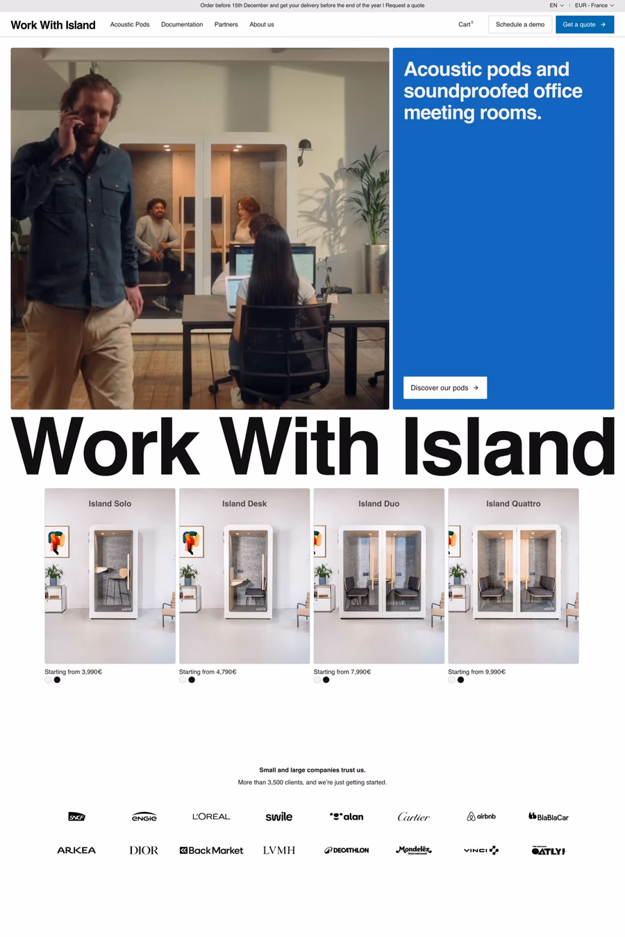 Work with Island website screenshot