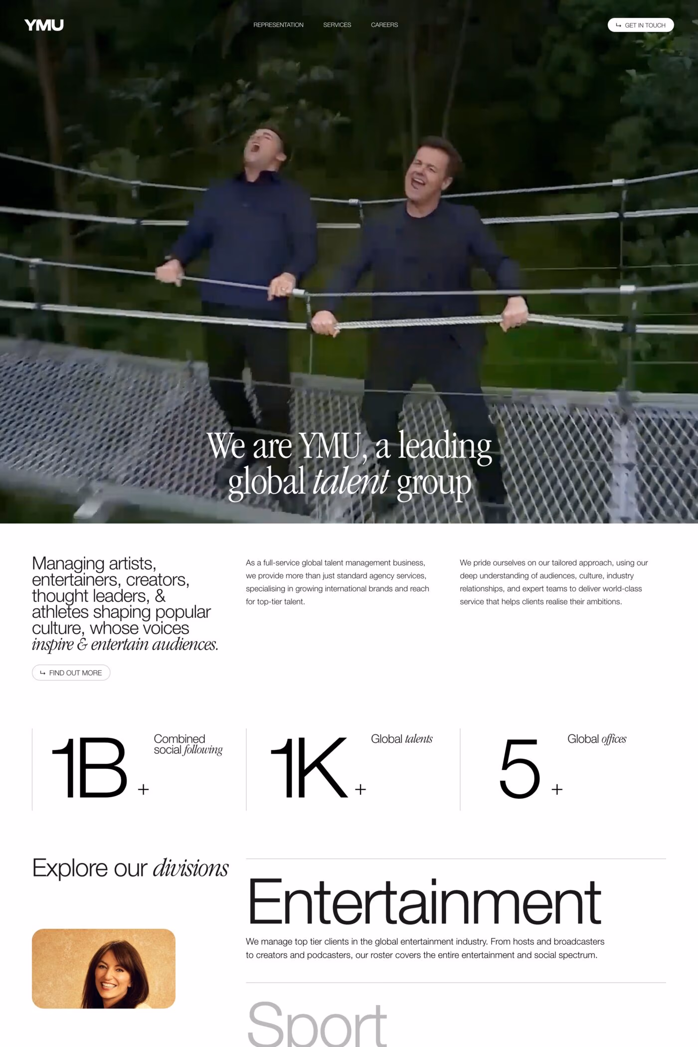 YMU website screenshot