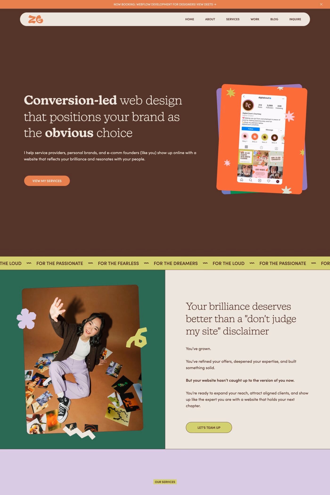 Zig Zag Creative website screenshot